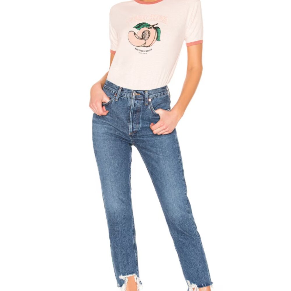 AGOLDE Riley High Rise Straight Crop Jeans